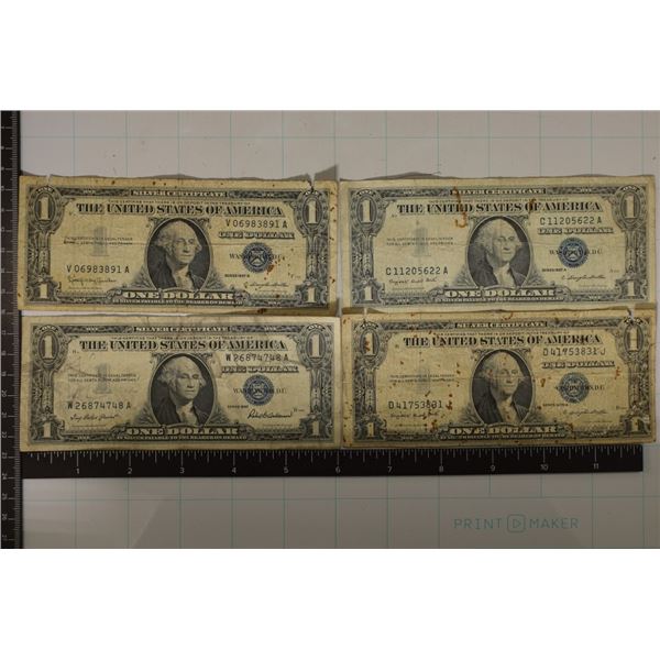 1935-G, 57, 57-A & 1957-B US $1 SILVER CERTS