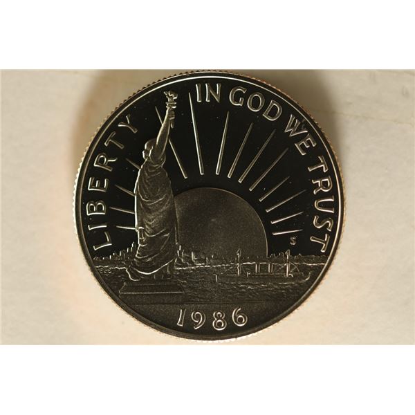1986-S US PROOF "LIBERTY" HALF DOLLAR IN HARD