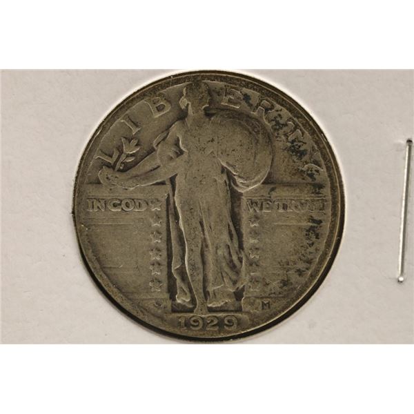 1929 SILVER STANDING LIBERTY QUARTER