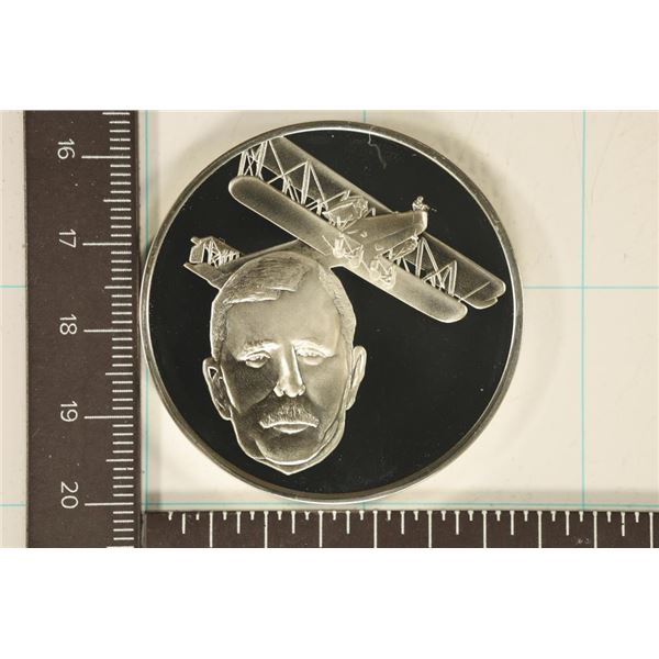 1.24 TROY OZ. PF STERLING SILVER AVIATION ROUND: