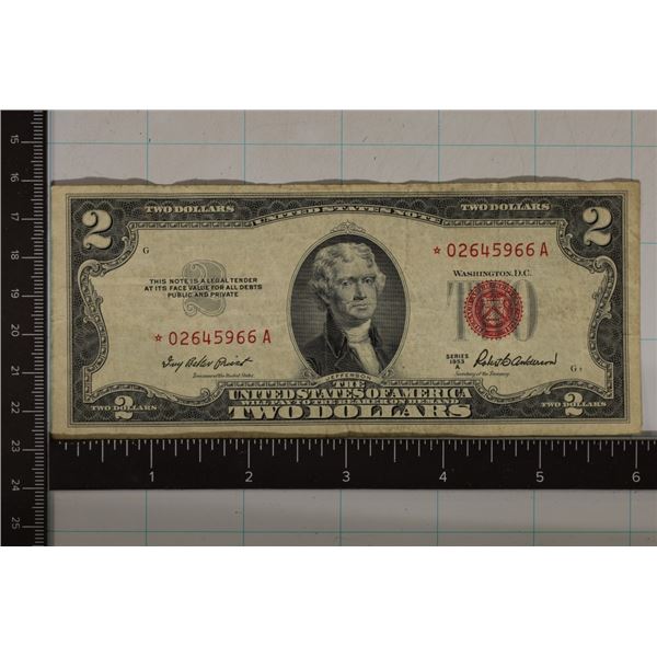 1953-A US $2 RED SEAL STAR NOTE