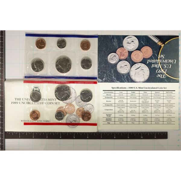 1989 US MINT SET (UNC) P/D (WITH ENVELOPE) AND