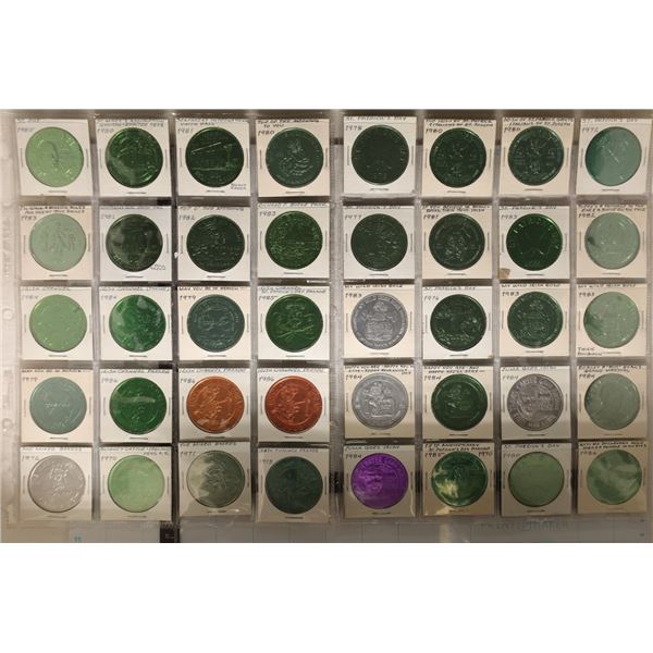 40 ALUMINUM MARDI GRAS TOKENS: BOB EVENS,