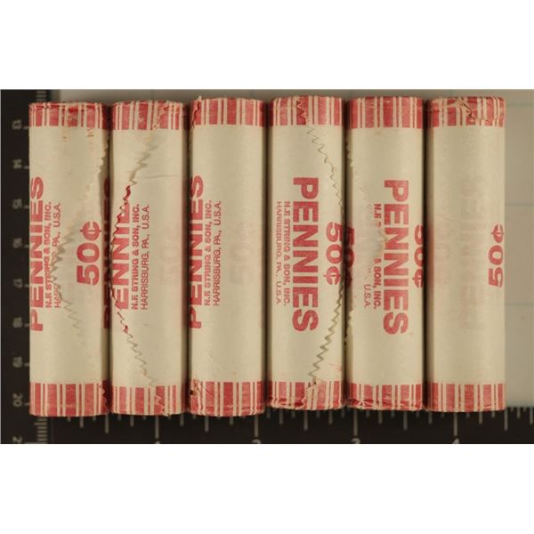 6 SOLID DATE ROLLS OF 2004 BRILLIANT UNC LINCOLN