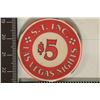 $5 S.T. INC. LAS VEGAS NIGHTS CASINO CHIP.