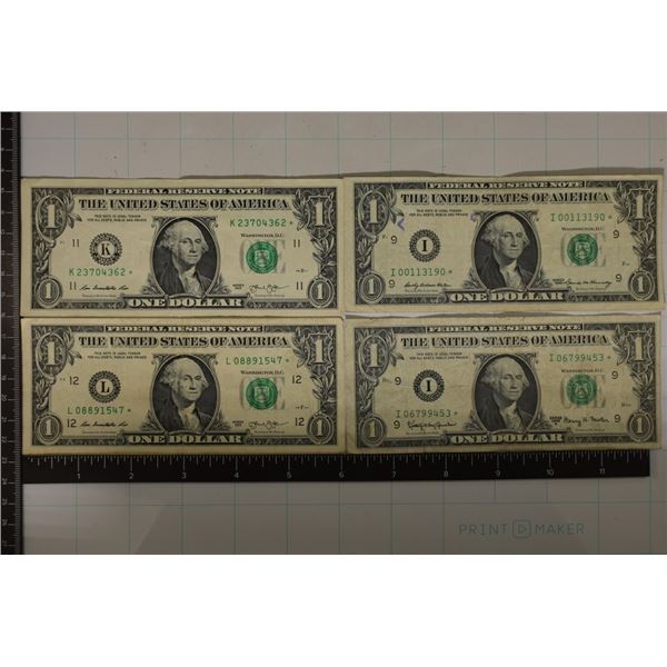 1969, 1963-A AND 2-2013 US $1 FRN STAR NOTES