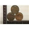 3 US LARGE CENTS: 1822 SMASHED. 1845- DRILL HOLE