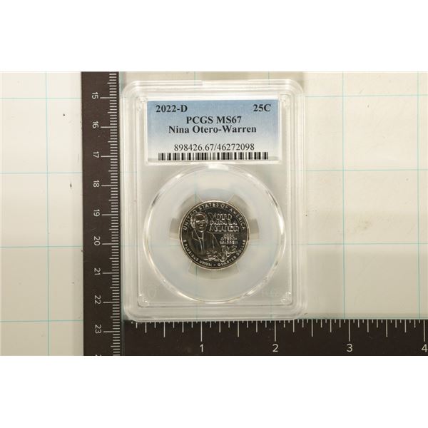2022-D NINA OTERO-WARREN QUARTER PCGS MS67