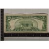 Image 2 : 1934-A US $5 GREEN SEAL FEDERAL RESERVE NOTE