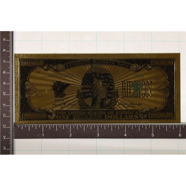 2002-B GOLD FOIL 9999 1,000,000,000 PATRIOTIC