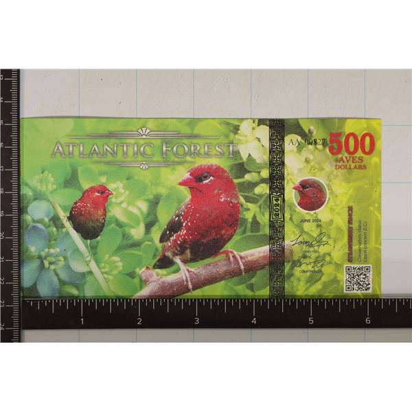 2024 ATLANTIC FOREST 500 AVES DOLLARS CRISP UNC