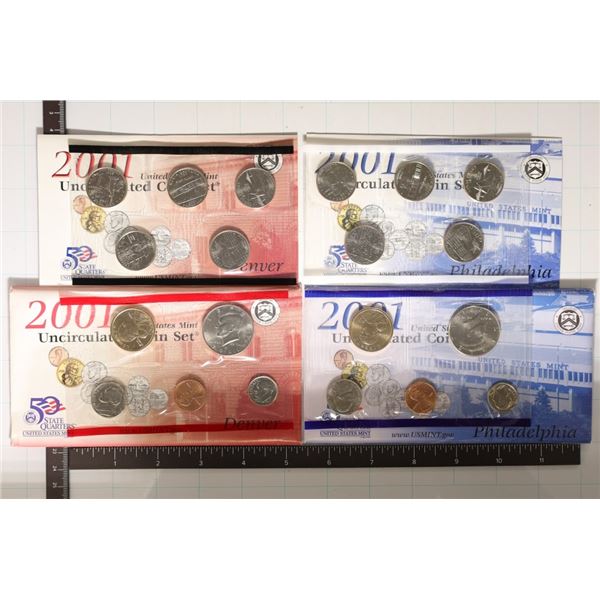 2001 US MINT SET (UNC) P/D (WITH ENVELOPES) WITH