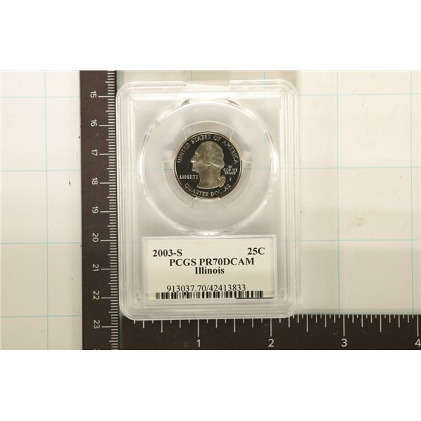 2003-S ILLINOIS QUARTER PCGS PR70 DCAM