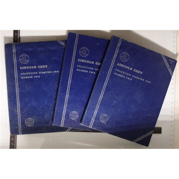 3 LINCOLN CENT ALBUMS: #2 ALBUMS STARTING 1941 UP