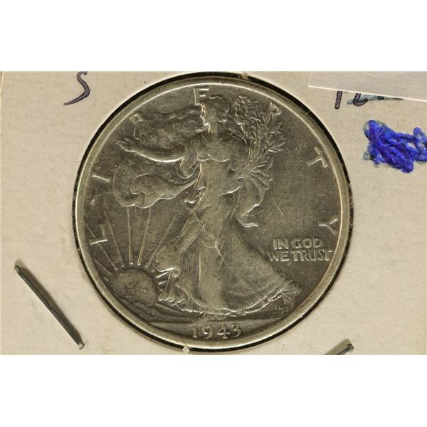 1943-S SILVER WALKING LIBERTY HALF DOLLAR