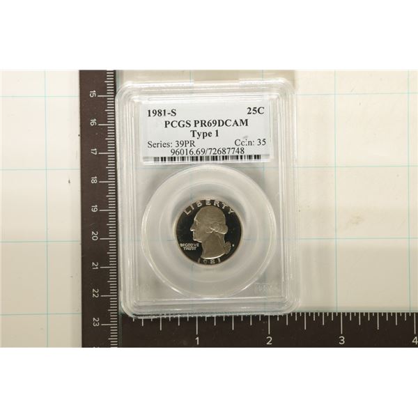 1981-S TYPE I WASHINGTON QUARTER PCGS PR69 DCAM