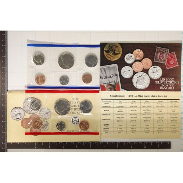 1990 US MINT SET (UNC) P/D (WITH ENVELOPE) AND