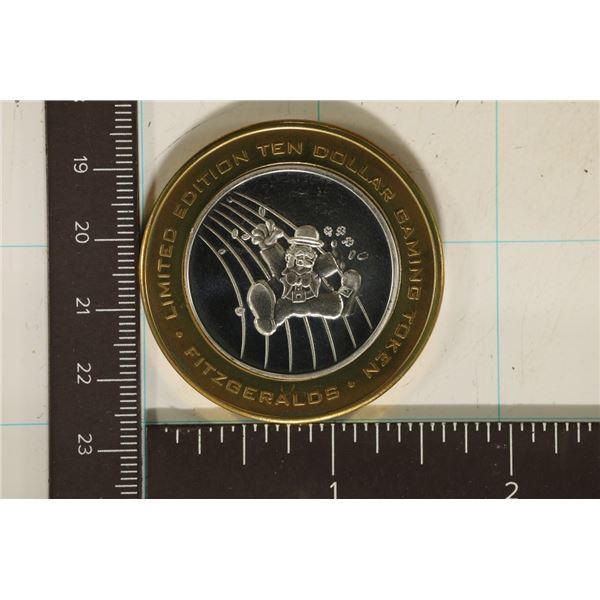CASINO $10 SILVER TOKEN (UNC) FITZGERALDS CASINO