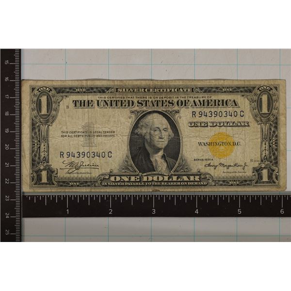 1935-A US NORTH AFRICA YELLOW SEAL SILVER CERT.