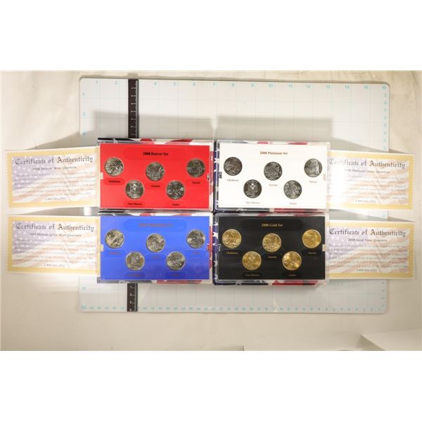 4-2008 US STATE QUARTER SETS PHILADELPHIA, DENVER,