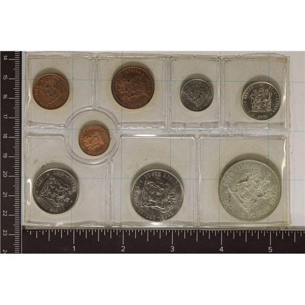 1971 SOUTH AFRICA 8 COIN UNC SET: 1 RAND IS SILVER