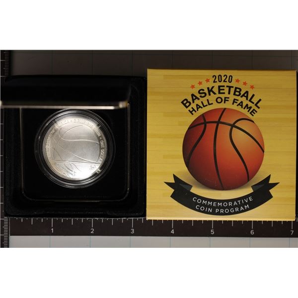 2020-P US PF SILVER BASKETBALL HALL OF FAME CURVED