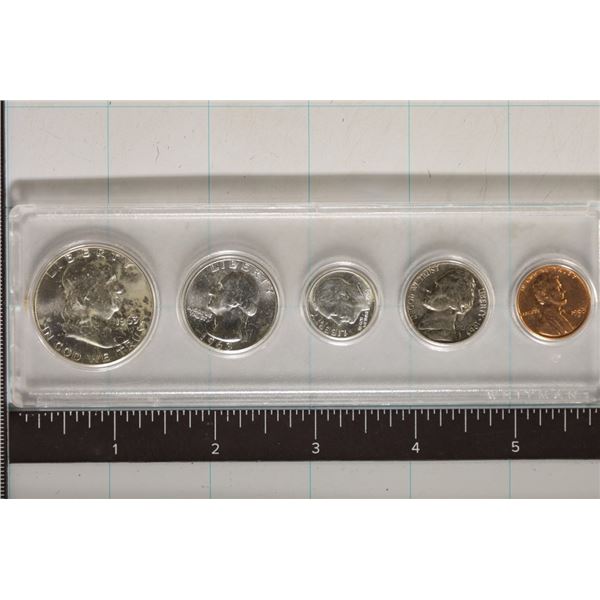 1963 US UNC COIN SET IN PLASTIC HOLDER, ALL COINS