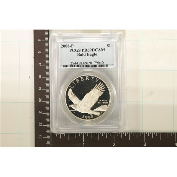 2008-P BALD EAGLE US SILVER DOLLAR PCGS PR69 DCAM