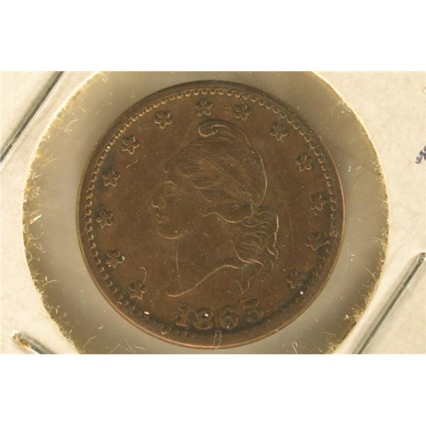 1863 CIVIL WAR TOKEN "ARMY & NAVY" WATCH FOR OUR