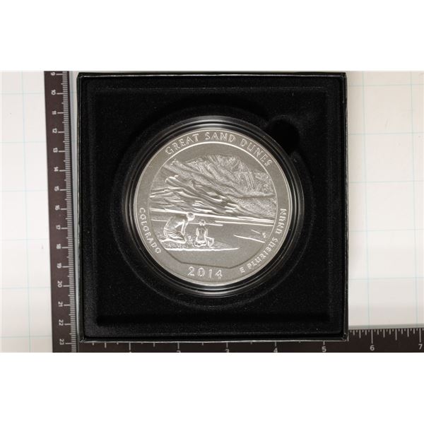 5 OZ. 2014-P AMERICA THE BEAUTIFUL SILVER ROUND