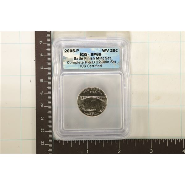 2005-P WEST VIRGINIA QUARTER ICG SP69, FROM