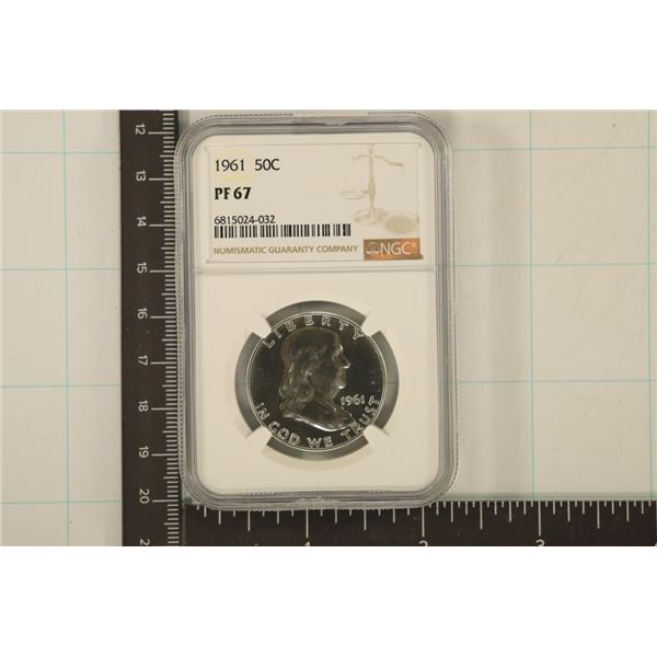 1961 SILVER FRANKLIN HALF DOLLAR NGC PF67