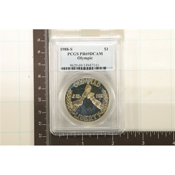 1988-S OLYMPIAD US SILVER DOLLAR PCGS PR69 DCAM