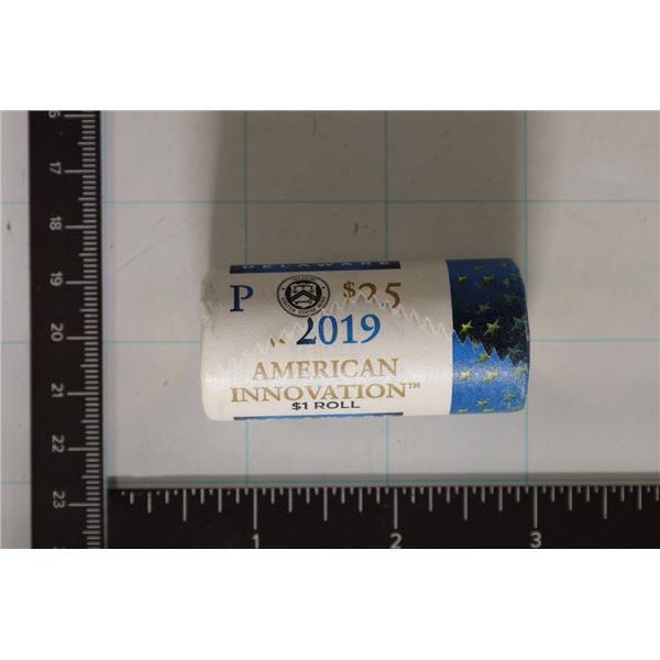 2019-P SOLID DATE $25 ROLL OF BU INNOVATION $'S