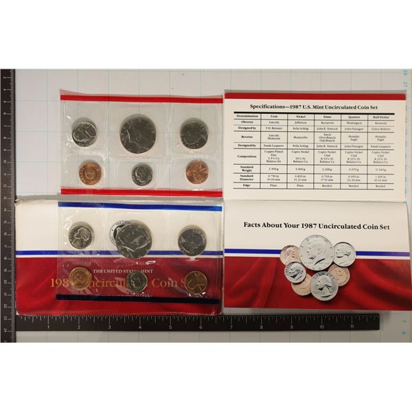 1987 US MINT SET (UNC) P/D (WITH ENVELOPE) AND