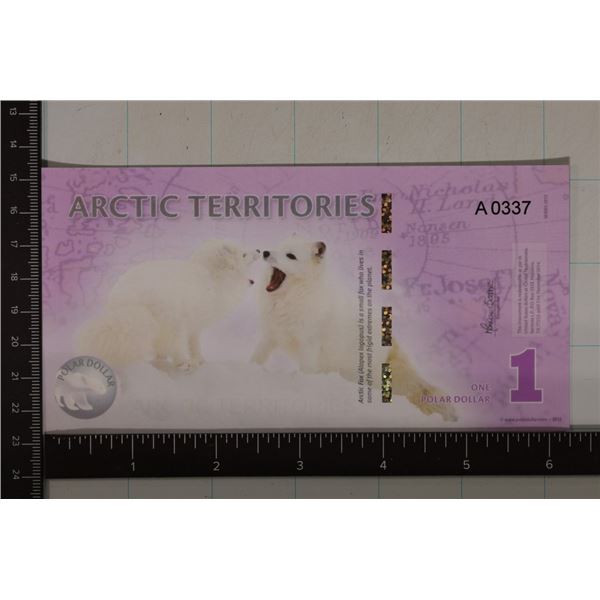 2012 ARCTIC TERITORRIES 1 POLAR DOLLAR CU POLYMER