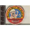 Image 1 : $5 NUGGET CASINO CHIP. 1991 RIB COOK OFF COLLECTOR