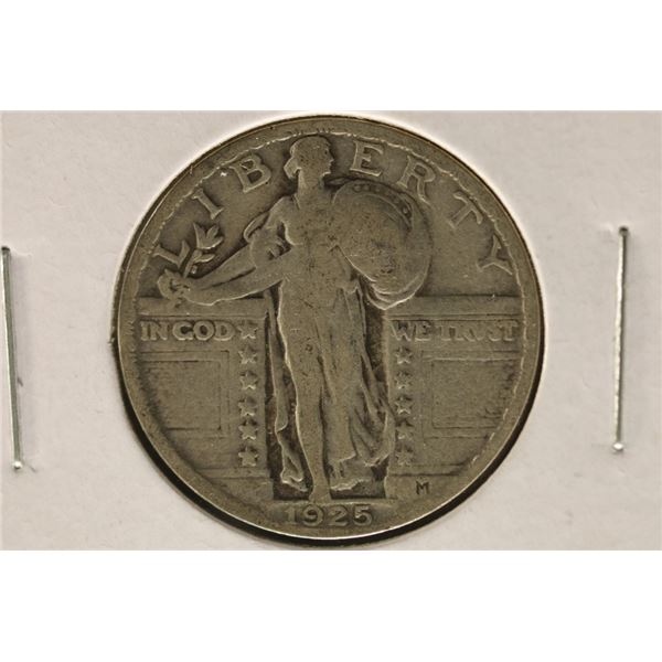 1925 SILVER STANDING LIBERTY QUARTER
