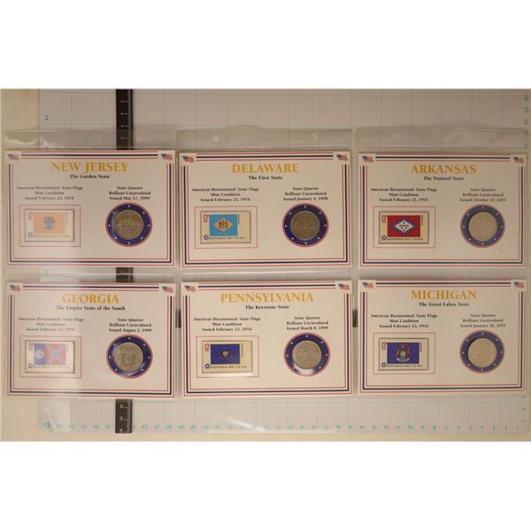 6-US STATE QUARTER & STAMP SETS: 1999-P NEW