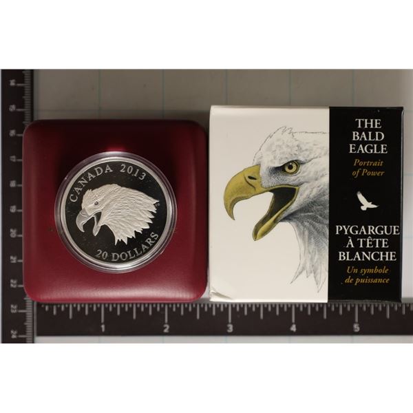 2013 $20 FINE SILVER COIN THE BALD EAGLE-PORTRAIT