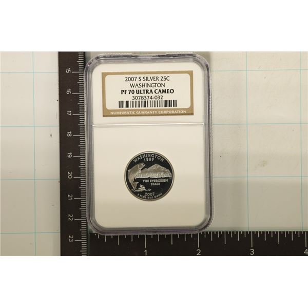 2007-S SILVER WASHINGTON QUARTER NGC PF70