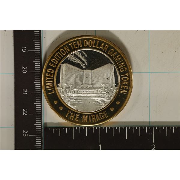 CASINO $10 SILVER TOKEN (UNC) MIRAGE, LAS VEGAS