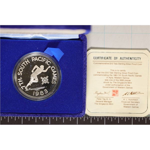 1985 WESTERN SAMOA STERLING SILVER PROOF 10 TALA