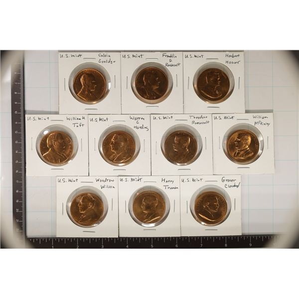 10 US PRESIDENTIAL MINT MEDALS: TRUMAN, CLEVELAND,