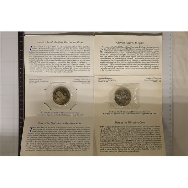 2 MARSHALL ISLANDS $5 COMMEMORATIVE COINS: 1989