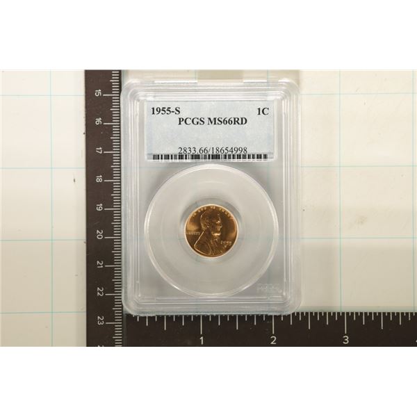 1955-S LINCOLN WHEAT CENT PCGS MS66RD