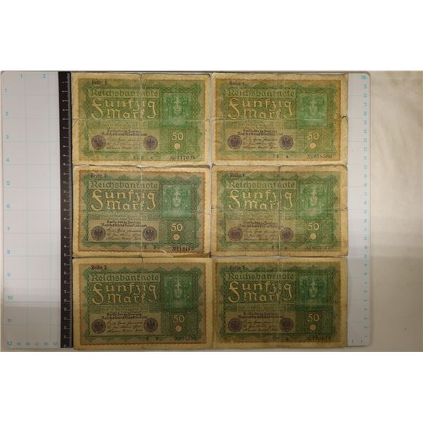 6-1919 GERMAN 50 MARK BILLS