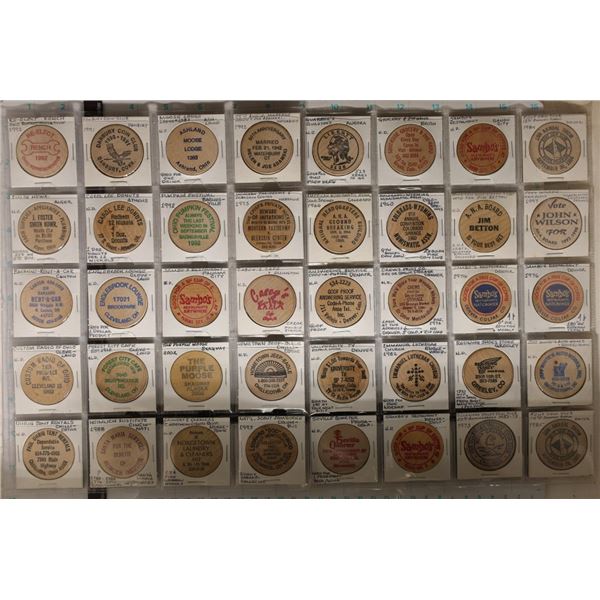 40 ASSORTED WOODEN NICKELS: KENT COIN CLUB,  THE