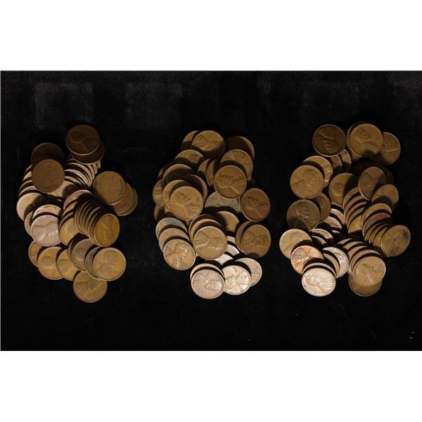 147 ASSORTED LINCOLN WHEAT CENTS: 48-1911, MIXED