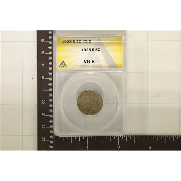 1925-S BUFFALO NICKEL ANACS VERY GOOD 8